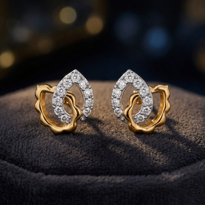 Boucles d'oreilles classiques en diamant de laboratoire, clous de diamant de laboratoire taillés, or 10K 14K 18K, argent 925 935, cadeau de fiançailles, anniversaire - Product Image 1