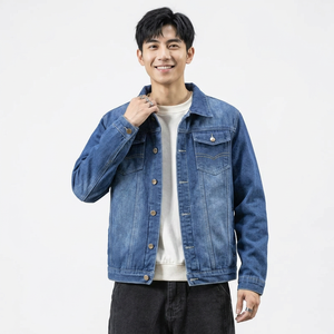 New 2026 Winter Clothing Men's <b>Think</b> Jacket for Autumn and Winter Denim Jacket Men 100% Cotton Made Denim Jacket OEM - Product Image 1