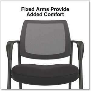 Sillón de invitados contemporáneo negro con respaldo de malla y diseño plegable - Product Image 5