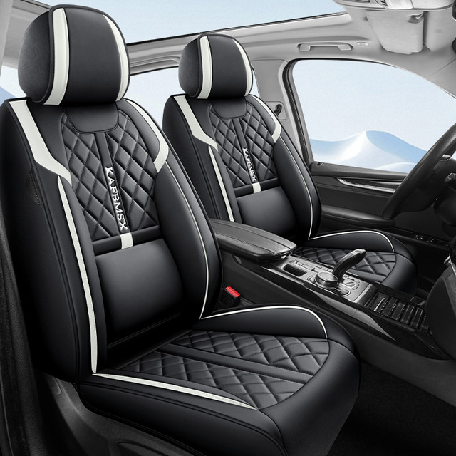 LC Custom Fit Luxury Microfiber Leather S-Class Protection Car Seat Covers Full Set Breathable Diamond Quilted Auto Seat
