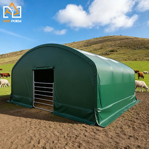Abri pour bétail mobile de 6*6m 8*8m résistant aux UV, ignifuge et imperméable, petit abri pour moutons, tente d'abri pour animaux d'élevage - Product Image 5