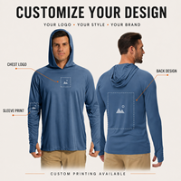 En gros, Sweat à capuche de pêche haute performance pour hommes, séchage rapide, protection UV UPF 50, en polyester et soie glacée, uni, pour la pêche en mer