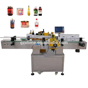 Round bottles labeling machine with date printing machine/label sticking machine for round bottle for cylinder objects