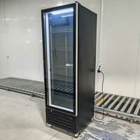 Réfrigérateur vertical mince en acier inoxydable à porte vitrée simple pour boissons, design portable électrique solaire avec compresseur