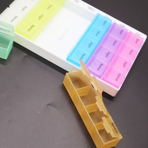 Hebdomadaire 7 jours 28 compartiments <span class=keywords><strong>4</strong></span> fois par jour étui à pilules de vitamine en plastique organisateur de pilules de marque personnalisé - Product Image 4