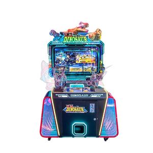 Machine de jeu d'arcade colorée pour enfants, à monnayeur, pour deux joueurs, tir au dinosaure - Product Image 1