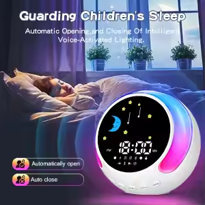 Fashionable Portable Smart <strong>bluetooth</strong> Speakerc Children Wake up Clock Toddler Sleep Training Clock with Night Light - Product Image 3