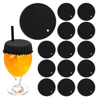 Housse de tasse réutilisable en polyester élastique avec trou pour paille, style mode, protection toutes saisons pour usage extérieur