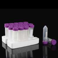 Tubes à centrifuger stériles coniques libres de tube de faucon de 50mL PP DNA RNAse avec le support mousse-rembourré