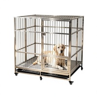 Cage pliable pour chien en acier inoxydable 304 avec design respirant et imperméable, cadre en tube carré pour chiens de grande et moyenne taille - Utilisation toutes saisons