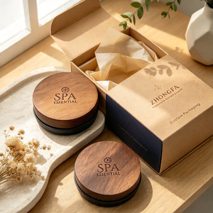 Tapa de Madera Negra de Lujo Moderna Personalizada al por Mayor para Frascos de Velas con Anillo de Silicona, Contenedores de Vidrio para Decoración del Hogar, OEM - Product Image 5