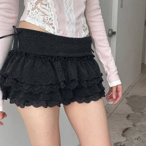 Women Bow Trim Knit Tiered Mini <b>Skirt</b> Solid Color Y2K Style Casual Summer Ladies Fashion <b>Skirt</b> - Product Image 5