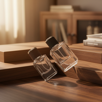 Flacon de parfum en verre de luxe rectangulaire avec bouchon magnétique, estampé or, 30/50/100 ml, avec pompe pulvérisatrice, rechargeable, diffuseur à bâtonnets, faible MOQ, avec boîte