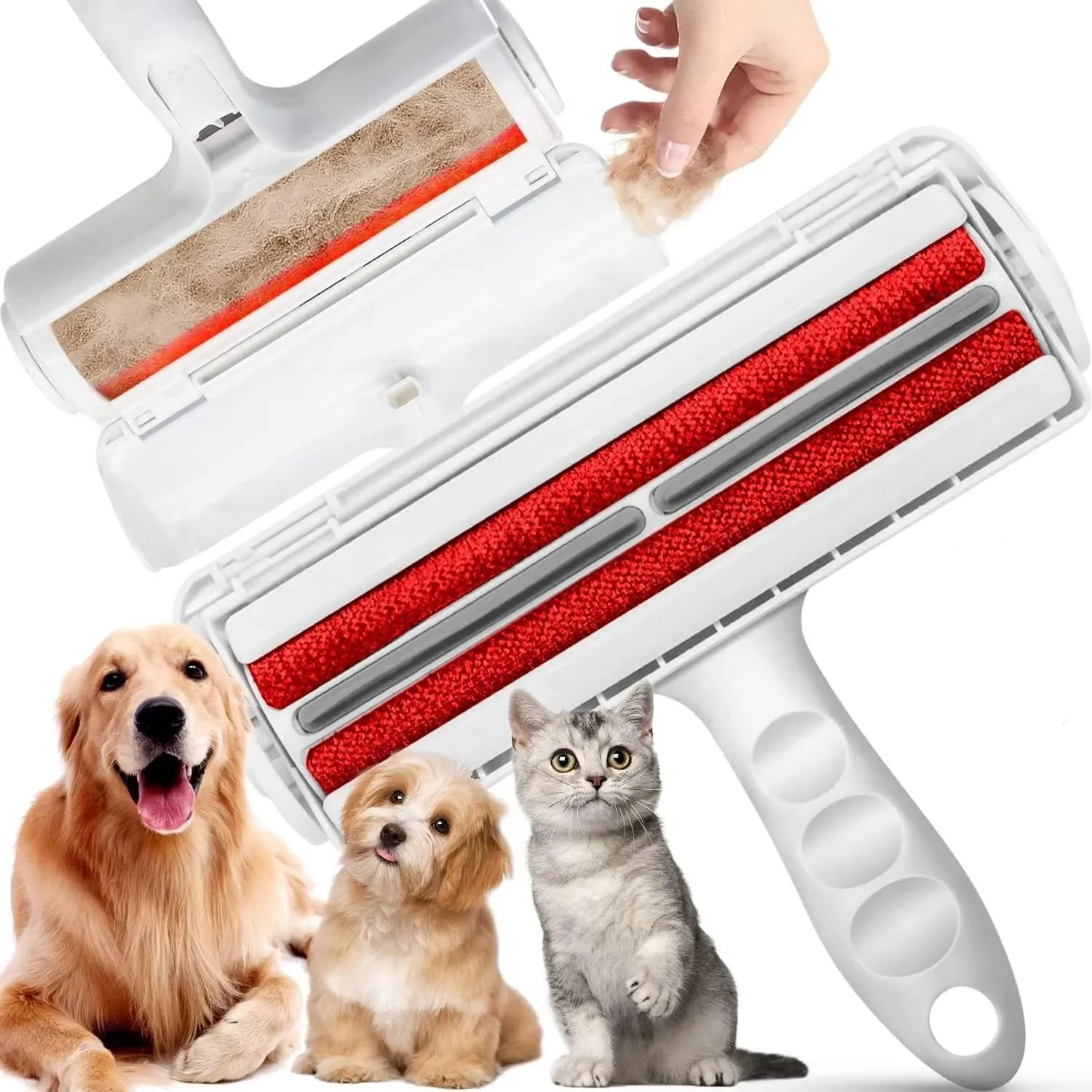 Vente en gros, rouleau épilateur, brosse à poils réutilisable et collante pour chien et chat, rouleau autonettoyant portable pour animaux en plastique