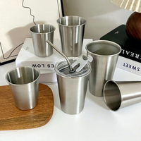 Bouteille d'eau anti-chute en acier inoxydable 304 de style coréen à simple paroi ; Chope à bière pour restaurant de barbecue ; Tasse à eau d'extérieur