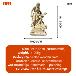 Scultura BSA Hercules che salva il ragazzo, <span class=keywords><strong>statua</strong></span> in <span class=keywords><strong>marmo</strong></span> <span class=keywords><strong>di</strong></span> Ercole e il ragazzo con il delfino per cortili e parchi esterni - Product Image 2