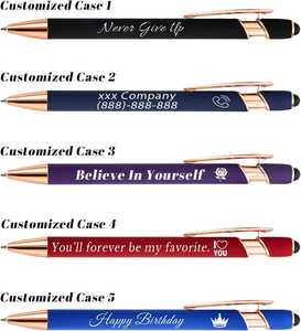 قلم حبر جاف معدني بشعار مخصص، قلم هدايا ترويجية، قلم حبر جاف مع طرف لمس، قلم حبر جاف بشعار - Product Image 3