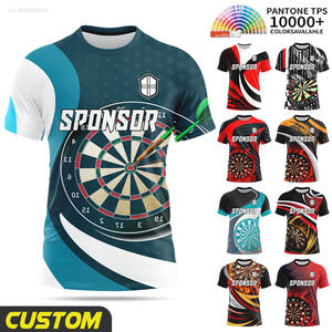 T-shirts pour hommes à col rond, impression numérique <span class=keywords><strong>3D</strong></span> personnalisée motif jeu de fléchettes, motif intégral, mode, OEM et ODM - Product Image 1