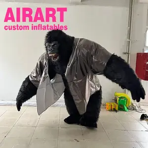 high school party parade inflatable walking gorilla costume, inflatable black monkey for halloween party