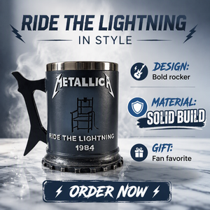 Tazza Personalizzata per il 42° Anniversario dei Rock Band - Tazza in Resina e Acciaio Inox da 11oz con Icona 3D Metallica - Product Image 3