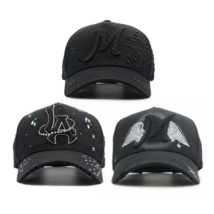 Casquettes de baseball à 5 panneaux personnalisées OEM avec strass, originales, modèle Gorra 31 Hats Barbas Thirty One Hats X El Mago <span class=keywords><strong>La</strong></span>, avec logo brodé - Product Image 1