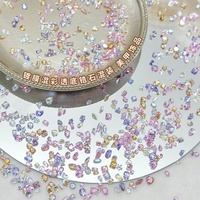Mini décorations pour ongles en zircon, revêtement Aurora, super brillant, transparent, formes mélangées, petits accessoires pour ongles