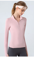 OEM personnalisé femmes demi fermeture éclair vêtements de sport entraînement de fitness haute élasticité fermeture éclair avant en nylon yoga pull veste à manches longues