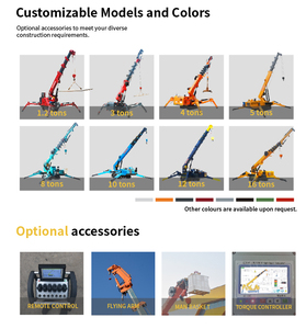 <span class=keywords><strong>Grue</strong></span> araignée <span class=keywords><strong>mobile</strong></span> sur chenilles de 1,2T à 14 tonnes, alimentée au diesel, pour travaux en extérieur et tout-terrain - Product Image 6