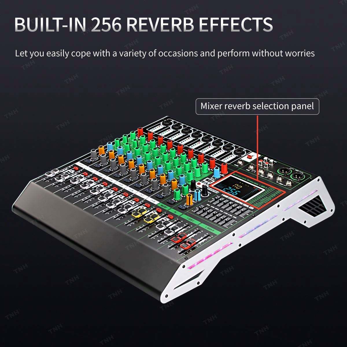 Tnh Mc-rx8 8 Channel Dj Mixing Console With Dsp Effects & Led Lights