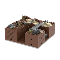 Série militaire Champ de bataille Coin gauche MOC MOOXI MOC5064-G Blocs de construction Briques Soldat de l'armée Blocs de la Seconde Guerre mondiale Modèles de construction Jouets