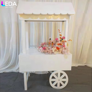 LEDA Accesorios para Fiestas de Boda, Venta Directa de Fábrica, Carrito de Dulces de Acrílico Blanco Personalizado para Exhibición de Postres - Product Image 1