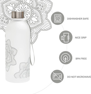 Bottiglia d'acqua in plastica con LOGO personalizzato senza BPA da 600ml 1000ml con indicatore del tempo e citazione motivazionale con coperchio - Product Image 3