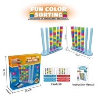 Jeu de puzzle d'empilage de anneaux colorés MILI pour enfants avec 50 cartes de défi, jeu de logique éducatif, tour d'empilage, jeu de table pour les enfants de 8 ans et plus