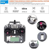 FLYSKY FS-i6X 10CH 2.4GHz en plastique RC Transmitter Controller avec FS-iA6B Récepteur Câble de mise à niveau pour Boat Racing Drone (Mode_2)