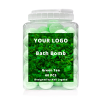 Marque privée Bio Thé Vert Bain Fizzies 60 Pcs/Pot Pied Spa Sel de Bain pour Bombe Pédicure Bain de Trempage pour Bombe Pédicure Trempage