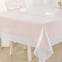 Nappe en dentelle de vinyle rectangulaire Nappe en dentelle de cristal Couverture de table en dentelle de vinyle lavable
