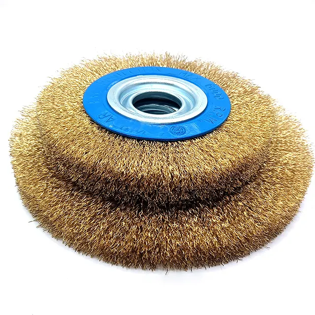 Brosse de roue de fil de meuleuse de banc SATC, brosse de fil d'acier brasé de diamètre de 150 mm pour le polissage et le nettoyage