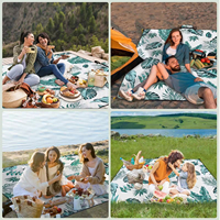 Couverture de pique-nique grande, imperméable, anti-humidité, portable, pliable, à carreaux, pour extérieur et plage