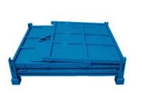Unité de stockage pliante d'entrepôt empilable de conteneur de fil de boîte de palette en acier pliable résistante