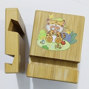 Bamboo Phone <b>Stand</b> UV Printed Zodiac Animal Desk Holder Lazy Person <b>Stand</b> - Product Image 3