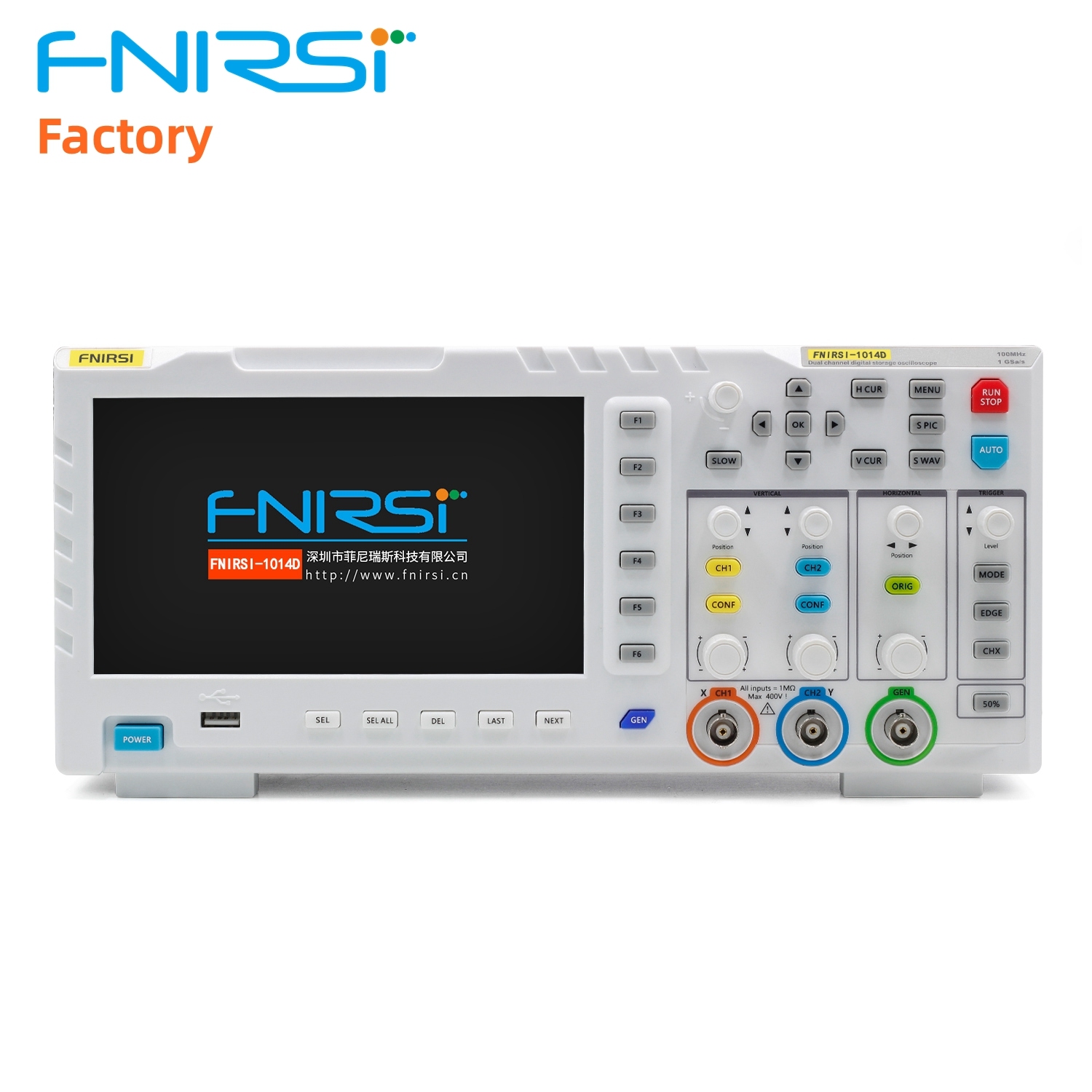 FNIRSI 1014D Digital Oscilloscope 100MHz 2Channels 1GSa/s Real Time sample rate USB host and device connectivity 7 Inch