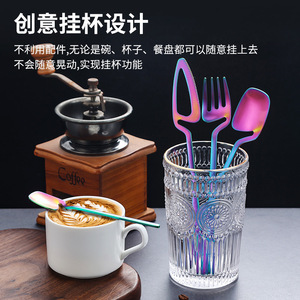 Stainless Steel Spoon 304 Coffee Ice Korean Style Fashion Cutlery Solid Color Child Use Hand Wash Only - Product Image 3