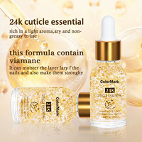 Huile pour cuticules naturelle 24k avec vitamine E et huile de graines de fruits, parfum fruité revitalisant, flacon compte-gouttes de 15 ml pour les soins des ongles en salon
