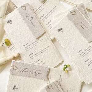 Cartes <span class=keywords><strong>d</strong></span>'<span class=keywords><strong>invitation</strong></span> personnalisées en papier <span class=keywords><strong>d</strong></span>échiré Impression couleur Invitations de menu simples et élégantes pour cartes de bénédiction - Product Image 3