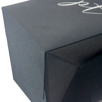 Sac en papier personnalisé de luxe noir en kraft fait main avec poignée Flexiloop et ruban, pour emballage de vêtements, cadeaux, shopping, bougies de marque, faible MOQ