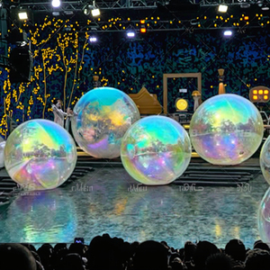 Custom Stage Large Inflatable PVC Silver <b>Mirror</b> Decorative Balloon Colors Shiny <b>Ball</b> for Advertising Decoration Customized Decor - Product Image 1
