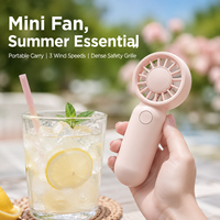 Ventilateur portable mini sans pales avec batterie rechargeable 500 mAh, chargement rapide USB/Type-C, pliable et léger pour utilisation en extérieur et en camping-car