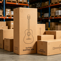 Boîte d'expédition personnalisée pour guitare, conception gratuite, protection fragile, carton ondulé recyclable, boîte en carton pour instrument de musique