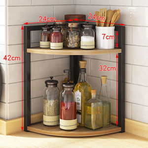 Étagère de rangement pour vaisselle à trois niveaux, durable, multifonctionnelle, organisateur de vaisselle mural, en acier inoxydable pour la <span class=keywords><strong>cuisine</strong></span> - Product Image 3