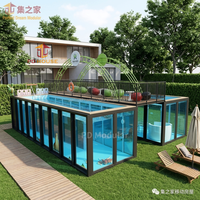 Schnelle & Einfache Installation Vorgefertigter Stahl-Rechteckiger Modularer Langlebiger Umweltfreundlicher Boden-Spa-Schwimmbecken für Kinder und Erwachsene